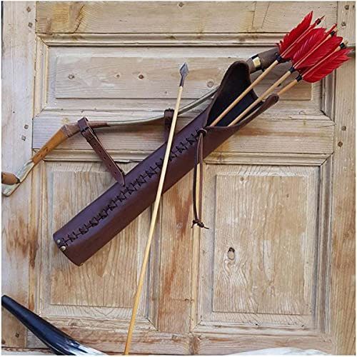 Mittelalterlicher Vintage Pfeilköcher PU-Leder Herren Bogenschießen Köcher Retro Gürtelköcher Bogen Pfeil Hip Hanger Wikinger Ritter Jäger Jagd Bogenschießen Zubehör, Mittelalterlicher Stil, Lapp