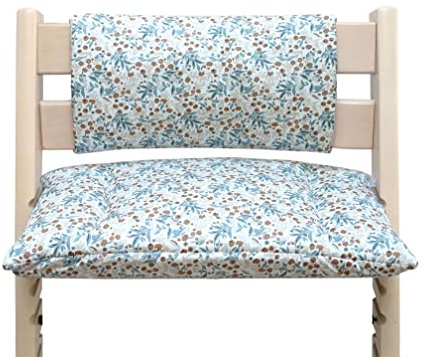 Blausberg Baby - Sitzkissen Kissen Polster Set Junior für Tripp Trapp ohne Schlitz im Sitzkissen, Materialien OEKO-TEX® Standard 100 zertifiziert (Blumenwiese Blau)