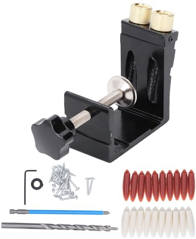 45 Pcs Pocket Hole Jig Kit, Heavy Duty Woodworking Inclined Hole Positioner, Dowel Drill Joinery Screw Kit Oblique Punch Locator Fixture for Woodworking Angle Drilling Holes