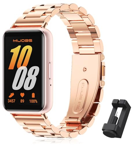 WindRen Metallarmband kompatibelt med Samsung Galaxy Fit 3, utan gap ersättningsarmband för Samsung Galaxy Fit 3 guld