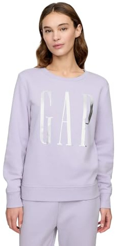 GAP Sudadera de cuello redondo con logotipo para mujer, Lila perfumada, Large