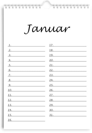 Geburtstagskalender DIN A4 Hochformat immerwährend Jahresunabhängig (Spiralbindung)