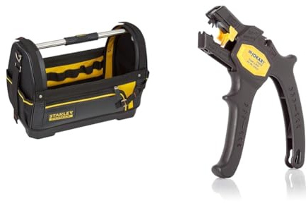 Stanley FatMax Werkzeugtrage & JOKARI 20050 Abisolierzange Super 4 plus, Schwarz, 1 Stück