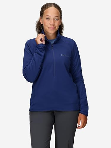 Marmot Women's Leconte Fleece 1/2 Zip, Warm Breathable, Wind Resistant Body Warmer, packable, Optimal for hiking and ski layering, Twilight Blue, S