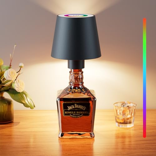 brightower LED Flaschenlampe mit RGB,5200mAh Touch Kabellose Flaschenleucht, IP54 stufenloses Dimmen Tischlampe für Restaurants im Innen- und Außenbereich, Bars, Schlafzimmer&Camping (Grau)