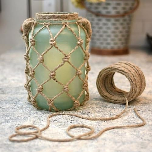 Ovillo de Hilo de Yute, Madeja de Cuerda, Rollo de Cuerda Fina, Rollo de Cordel, Hilo Natural de Yute para Atar o Tejer, Cuerda Fina de Yute, (2 mm x 100M)