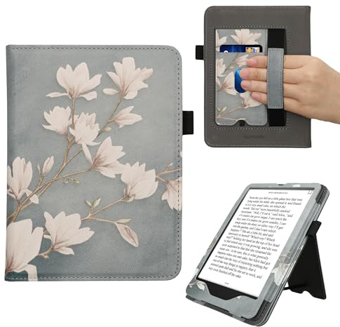kwmobile Étui pour liseuse électronique Compatible avec Amazon Kindle Paperwhite (2024)/Colorsoft - Étui Housse Protection Taupe-Blanc-Bleu-Gris