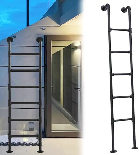 Hochbeanspruchbare Etagenbettleiter, Wandmontage, Metall, Hängeleiter für Sicherheit beim Klettern, 100 cm, Mehrzweckleiter für Keller, Bibliothek, Dach, Balkon