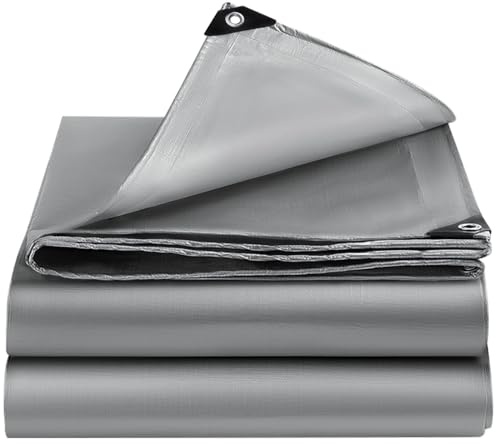 EEATUZTL Bâche Imperméable, Bâche de Protection en Polyéthylène, UV Résistant Bache Camion, Pergola, Serre, Baches Imperméables pour Exterieur, Jardin, Tonnelle, Camping, Meubles, Argent-3x5m