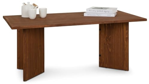 IDIMEX Table Basse MESA pour Salon en Bois Massif Brun foncé, Design rectangulaire Moderne, Pieds angulaires, 110 x 45 x 60 cm