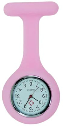 Boolavard Clip on Nurse Watches for Women Men, Silicone Lapel Pin Pocket Fob Stethoscope Watches with Second Hand for Nurses Doctor Student Graduation Valentines Birthday Christmas Gifts (Pink)