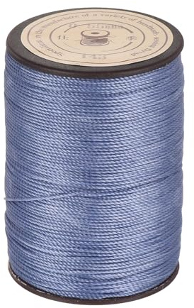 sourcing map 0.55mm Waxed Cord, 131 Yards Gray Blue Brown Waxed Polyester Cord Waist Bead String Twine Thread Beading Wax Rope for Bracelet Necklace Making, DIY Bracelets and Macrame Supplies