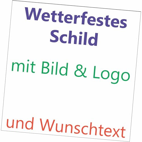 Kiwistar UG - Schilder selbst gestalten - Schild personalisiert 3mm - Firmenschild - 200x200 mm bedruckt - personalisierte Geschenke - Dekoration Wohnung, Werkstatt, Büro - Firmenlogo - Funschild
