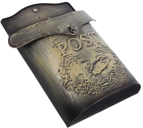 HOUDERCO Briefkasten Aus Eisen Vintage Stil Wandbriefkasten Retro Metallbriefkasten Mit Breitem Schlitz Für Briefe Und Zeitungen Multifunktional Als Anregungsbriefkasten Für Außenbereich