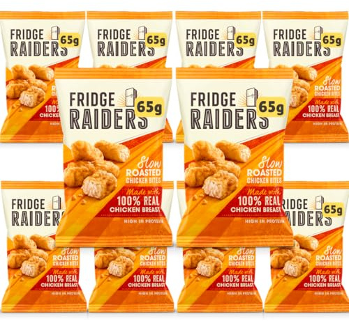 Lunchables Fridge Raider Chicken Bites 10 Packs - High Protein Packed Lunch Snacks, Picnic Food, School Lunchbox (10x65g Slow Roasted)