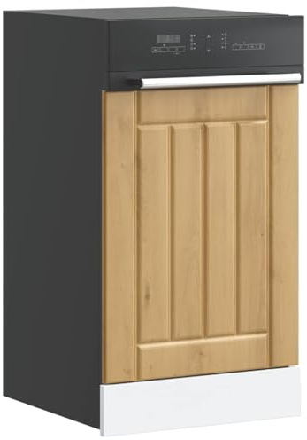 QJBSAVVA Lucca Artisan - Mascherina per lavastoviglie in legno di quercia, 45 x 1,5 x 67 cm, pannello frontale per lavastoviglie, resistente e facile da pulire