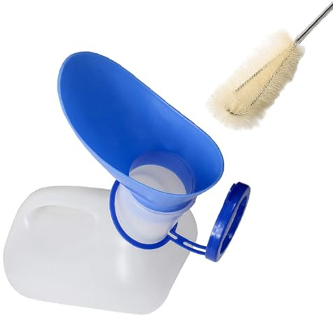 Urinella para mujeres, botella de orina para mujeres y hombres, botella de orina portátil, 1000 ml, unisex, con asa y cierre, botellas de orina para coche, viajes