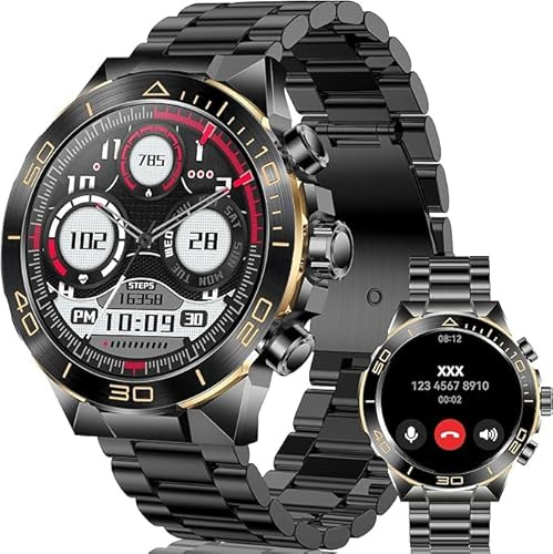 Tzzulsx Smartwatch Men Women Answer/Make Call, 130+ Sport Modes Fitness Watch IP68 Waterproof Heart Rate Sleep Monitor Step Counter Smart Watches for Android iOS (Black) (ALL Black)