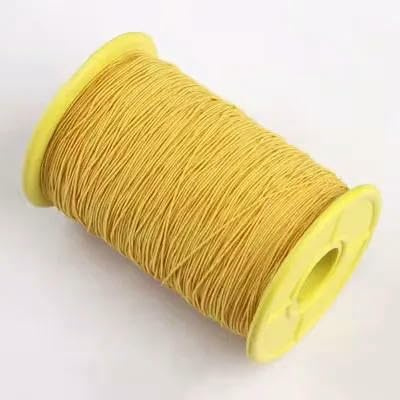 Banda elástica muy fina, línea elástica blanca y negra, hilo circular para coser, banda de goma inferior, color amarillo dorado, 0,5 mm, 300 metros