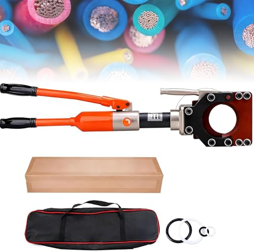 Tagliacavi idraulico, kit tagliabulloni per carichi pesanti 8T con valvola di sicurezza, utensile da taglio manuale a forbice per cavi idraulici per tagliare Cu/Al e cavi armati 75mm