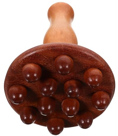 VILLFUL Cepillo de Masaje de Madera para Abdomen y Espalda Diseño de Múltiples Dientes, Ligero y Portátil Adecuado para Uso en Casa y Viaje