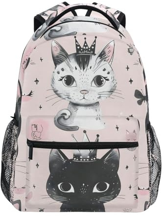 Corona De Gato De Dibujos Animados Mochila Del Ordenador Gran Capacidad Mochila Informal Ligera Mochilas Deportivas Para Mujer Vuelta Al Cole Hombre 29X40Cm