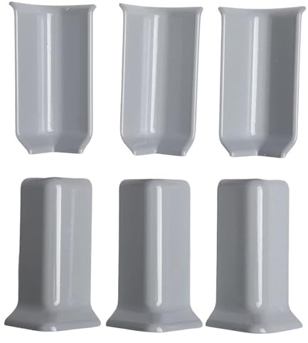 EaseSunny Baseboard Corner Blocks 6-Pack for 8cm Wall Trim, ABS Inside and Outside Corner Connectors, Decorative Wall Base Molding Finish