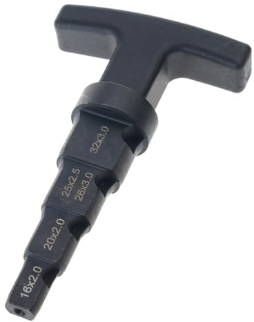 Herramienta de desbarbado de tuberías 4 en 1, rotación de trinquete, 16-32 mm, biselado interno, calibración multicapa, escariador, dispositivo profesional de biselado de fontanería