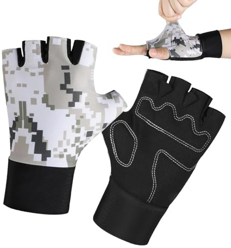 shjxi Guantes de ciclismo para niños, guantes de equitación para niños | guantes de verano, guantes de equitación | guantes de medio dedo para niños, guantes de camuflaje para bicicleta y niñas