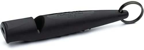 ACME Alpha 211.5 Professional Dog Training Whistle with Enhanced Ergonomic Grip. BPA-Free Plastic. 110 dBA. Long Range. Standardized Frequency. Weatherproof. Made in the UK (Black)