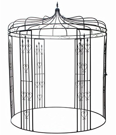 Dehner Rosenbogen Pavillon Heart, ca. 271 x 232 x 232 cm, Metall, schwarz