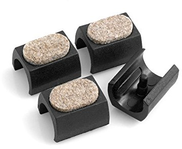 Design61 Filzgleiter 4er Set für Freischwinger Stuhlgleiter Bodenschongleiter Ø 21-21 mm Silencer Möbelgleiter Klemmschalengleiter mit geräuschdämpfender Filzgleitfläche