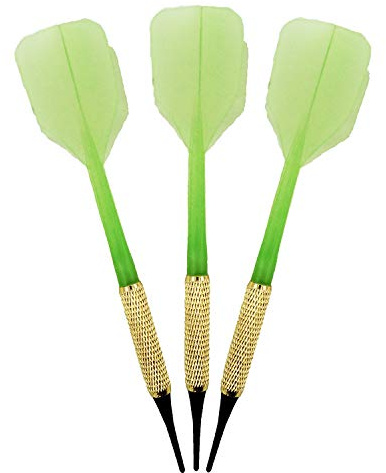 Best Sporting Safety Glow in The Dark Flèches de fléchettes Souples fluorescentes avec Manchon en Laiton sécurité, Poids 7 g, Pointes de Rechange incluses Unisexe-Adulte, coloré