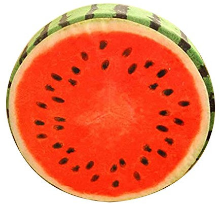 Sukisuki Weiches, rundes Kissen mit Obstmuster, Plüschkissen, Spielzeug, Sitzkissen, kreative Heimdekoration (Wassermelone)