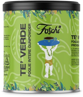 Tè verde Gunpowder, foglie sfuse, confezione da 250g Foschi