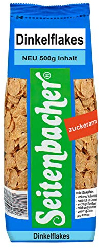 Seitenbacher Dinkelflakes | Vollkorn | Zuckerarm | Knusprig I Große Flakes I weizenfrei I 6er Pack (6x 500 g)