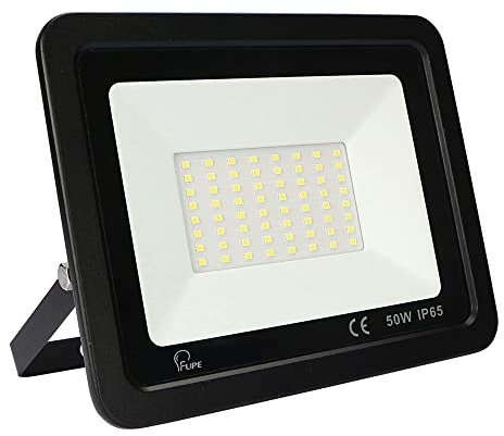 Mille Lucciole Faretto LED da Esterno 50W,Potenti Faro LED Esterni 5000LM,72 leds 6500K Bianco Freddo IP65 Impermeabile Faretti Esterni,Faretto da esterno Giardino Terrazza Garage【Guscio Nero】
