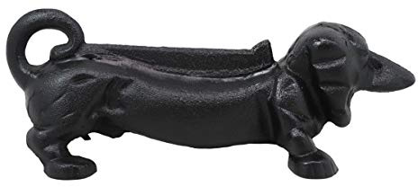 Ebros Cast Iron Rustic Black Sausage Dachshund Dog Boot Cleaner Scraper Weathered Outdoor Patio Backyard Entrance Accent Statue 12.75 Long for Dirty Shoes Boots Footwear