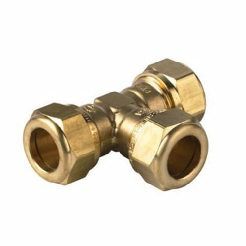 T-Klemmringverschraubung TVM 12, Ø innen 12 mm Messing Gold DVGW