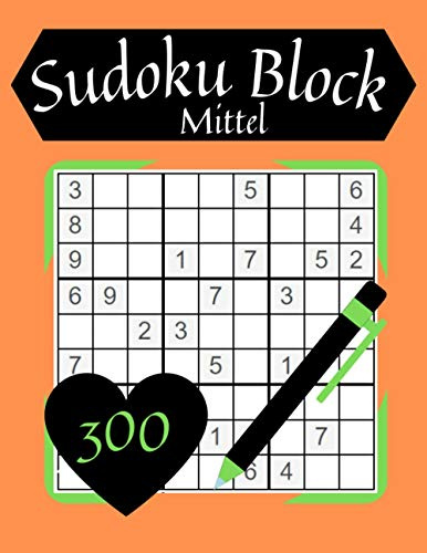 Sudoku Block Mittel: Sudoku Große Schrift Mittel mit Lösungen-300 Sudoku Heft für Erwachsene und Senioren