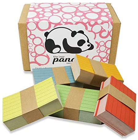 450 DIN A7 250GSM Karteikarten in 5 verschiedenen Farben, komplett aus recycelten Materialien hergestellt