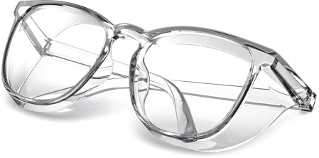 MORK&SUKY Safety Glasses, Stylish Goggles With No Fog Lense,Perfect Alternatives To Regular Protective Eyewear For Health Care Workers. (Transparent)
