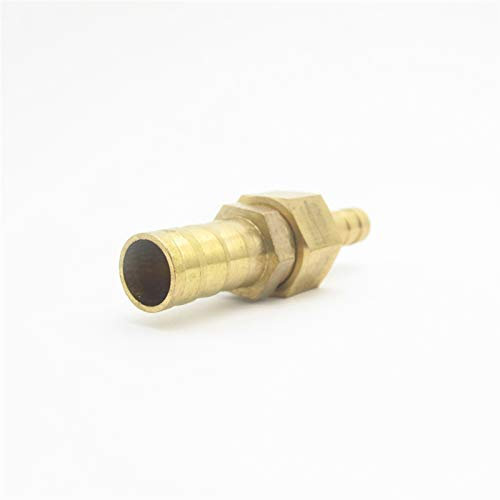 Pangyoo PYouo-Messing Schlauchverbinder 8mm x 12mm Schlauchkupplung Messing Barbed Rohrfitting Reducer Union Kupplung Kupplung Stecker-Adapter for Brennstoff Gas Wasser Dickes Material