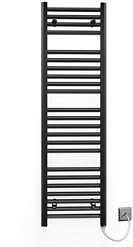 300mm Wide Flat Black Electric Pre-Filled Heated Towel Rail Radiator For Bathroom Designer UK (300 * 1200mm Electric Black)