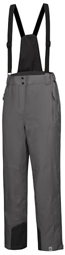 Mapamyumco Damen Snow Ski Latzhose Bergsteigerhose Wasserdicht Winddicht Isolierte Skihose Abnehmbar Grau L