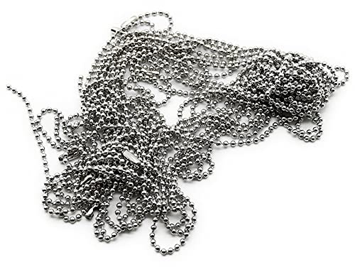TheDogTagCo Stainless Steel Bead Ball Chains 27 Long For Jewellery Making Necklaces (x10)