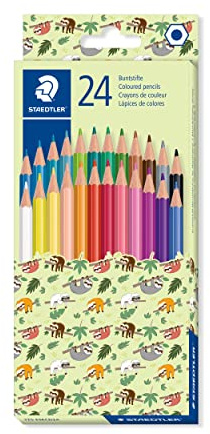 STAEDTLER 175 Buntstifte – 24er Etui, Pattern Mix, sortiert | Sechskant, sortierte Farben, leicht spitzbar – für Kinder & Erwachsene – Art.-Nr. 175 PMCD24