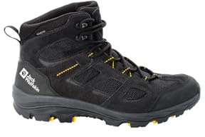 Jack Wolfskin Vojo 3 Texapore Mid M, Scarpe da Esterno Uomo, Nero (Black Burly Yellow Xt 2023), 49 EU