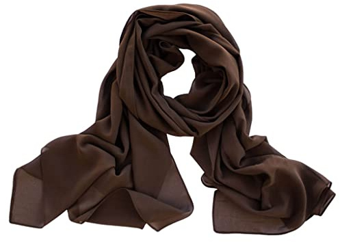 DOLCE ABBRACCIO by RiemTEX Damen Schal Tuch Stola elegante Schals und Tücher Verona aus Chiffon (Dunkelbraun)
