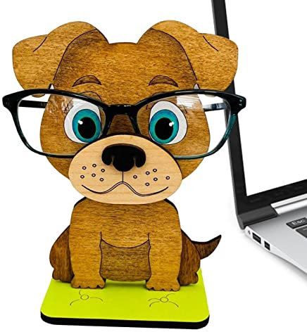 HEPVET Tierischer Brillenständer, Brillenhalter Ständer, 3D-Nachttisch aus Holz, Heimbüro, Schreibtischdekoration, Weihnachtsferien, Neujahr, Geschäftsgeschenke für Männer und Frauen